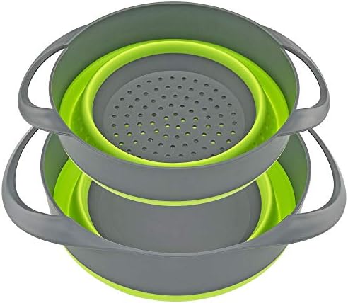 Collapsible Strainer and Bowl Set – Space-Saving Kitchen Colander Pack