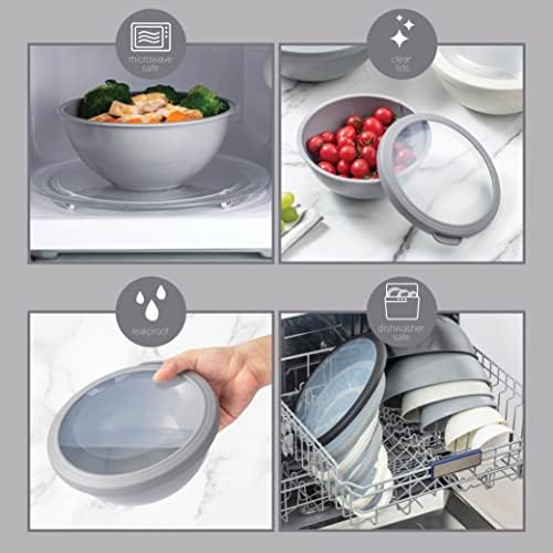 COOK WITH COLOR Mixing Bowls Bundle - 12 Piece Plastic Nesting Bowls