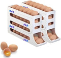 24-Egg Holder for Fridge, White, 2-Pack