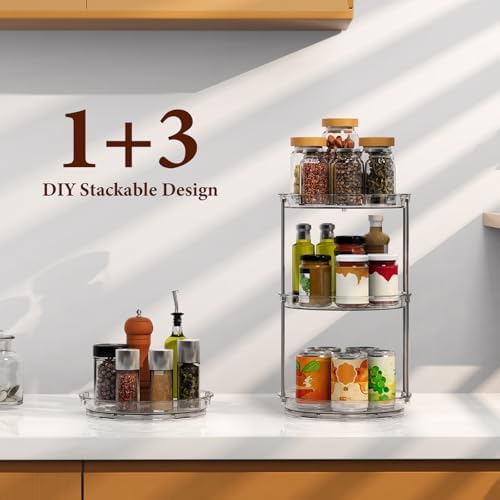 360 Rotating Makeup Organizer, 2-Tier Clear Vanity Tray