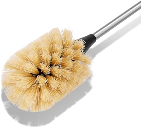 Bottle Cleaning Brush with 2 Replaceable Heads, 13 in, Yellow