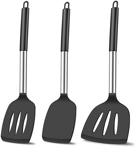 KLAQQED 3Pcs Silicone Spatula Set Heat Resistant Spatulas for Nonstick