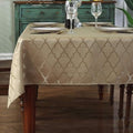 SASTYBALE Jacquard Tablecloth Rectangle, Polyester, Gold, 60" x 120"