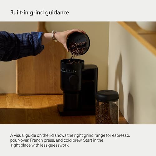 Fellow Opus 2 Conical Burr Coffee Grinder, 48 mm Burrs, Black