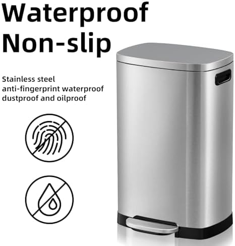 KdbK 13 Gallon Stainless Steel Kitchen Trash Can