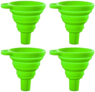 Kitchen Silicone Foldable Funnel Set of 4 Small and Large Flexible