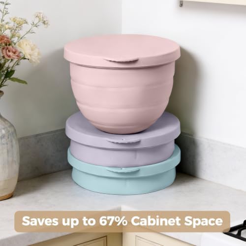 Forenee 3Pack Collapsible Silicone Bowl Liners for KitchenAid 4.5 Qt