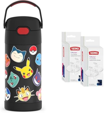 THERMOS FUNTAINER 12 Ounce Stainless Steel Vacuum Insulated Kids Straw