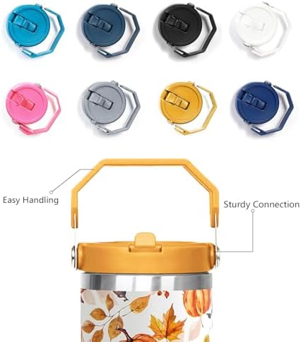 30oz Fall Pumpkin Flip Tumbler with Handle lid and Straw,Fall Coffee