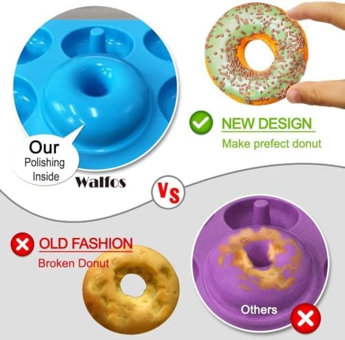 Walfos Full Size Silicone Donut Mold for Baking- 4 Inch Big Size