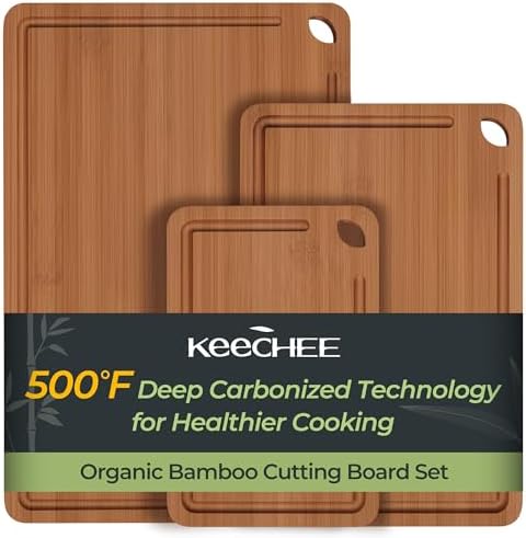 Keechee Bamboo Cutting Board, Durable Wood Cutting Boards for Kitchen