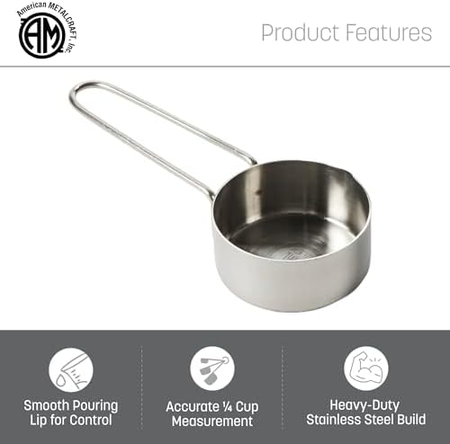 American METALCRAFT, Inc. 1/4 Stainless Steel Measuring Cup
