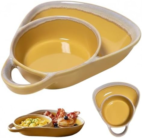 1Pcs Soup and Sandwich Bowls Combo Ceramic Fan Shape Heat Resistant