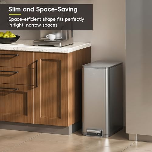 EKO X-Wing Step Trash Can, 50L, Stainless Steel