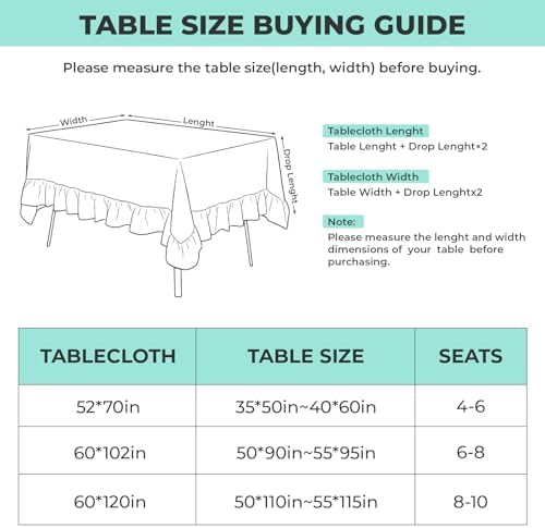 PartyDelight Gingham Ruffled Tablecloth Blue/White Plaid Checkered