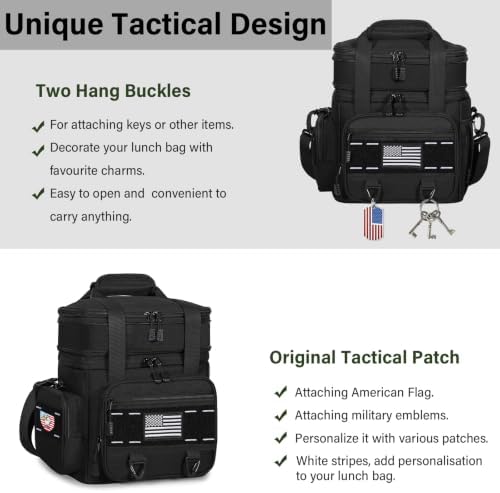 TENKIST Tactical Insulated Lunch Box Men Double Deck Heavy Duty Cooler