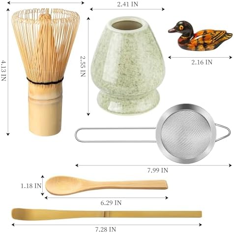 Matcha Whisk Set, Matcha Making Kit Whisk (Chasen Holder), Ceramic