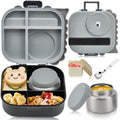 Pawtong Bento Lunch Box with Thermo, 4-Compartment Bento Box with