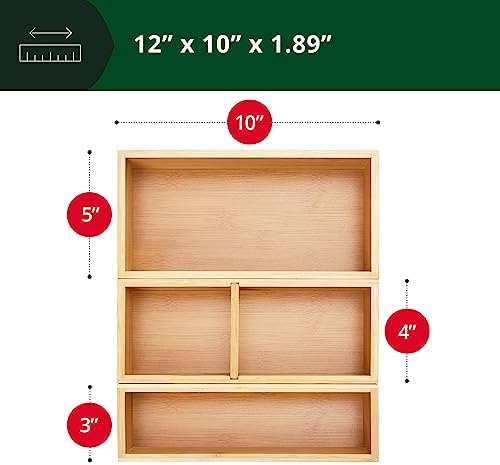 ROYAL CRAFT WOOD Luxury Bamboo Drawer Organizer Storage Box, Bin Set