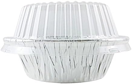 PACTOGO Disposable Aluminum 5 3/4" Meat Pot Pie Extra Deep Pan Baking