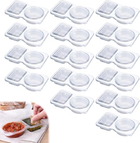 Lotusland 20PCS Double Compartment Condiment Container, Portable