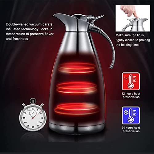 Sumerflos 68 Oz Stainless Steel Coffee Thermal Carafe/Double Walled