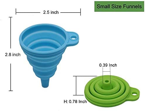 KongNai Silicone Collapsible Kitchen Funnels 4 Pack + Wide Mouth