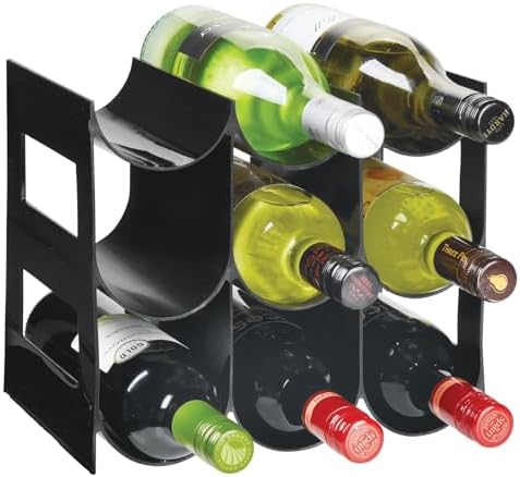mDesign Plastic Water Bottle Organization/Wine Rack Storage Organizer