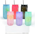 16oz Plastic Mason Jars, 6Pack Mason Drinking Acrylic Cups with