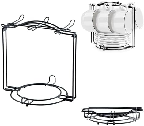 YOLIFE Tea Cup Holder for Countertop, Metal Cup and Saucer Display