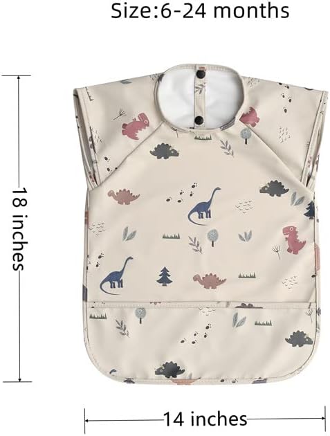 Waterproof Baby Bibs, Infant Toddler Extra Cover Feeding Bib - Image 5