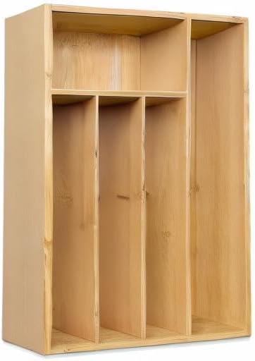 guiogc Kitchen Bamboo Silverware Drawer Organizer，Silverware Organizer and - Image 9