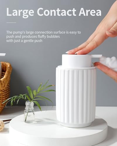 Foaming Soap Dispenser, White Ceramic Refillable Foam Hand Soap Pump