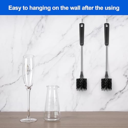 Bottle Brush, Long Stainless Steel Handle Water Bottle Brush Cleaner