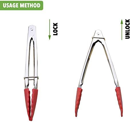 HINMAY Mini Serving Tongs, 7-Inch, Set of 6
