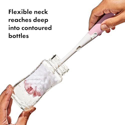 OXO Tot Baby Bottle Brush with Nipple Cleaner, Baby Bottle Cleaner