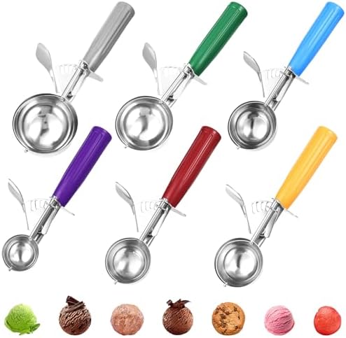 Yuanchu 6 Pcs Ice Cream Scoops, Cookie Scoops for Baking Stainless