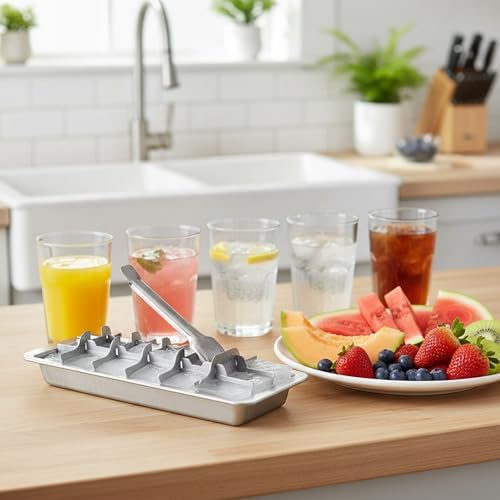 2 Set Stainless Steel Ice Cube Tray for Freezer – Square Icecube Foods