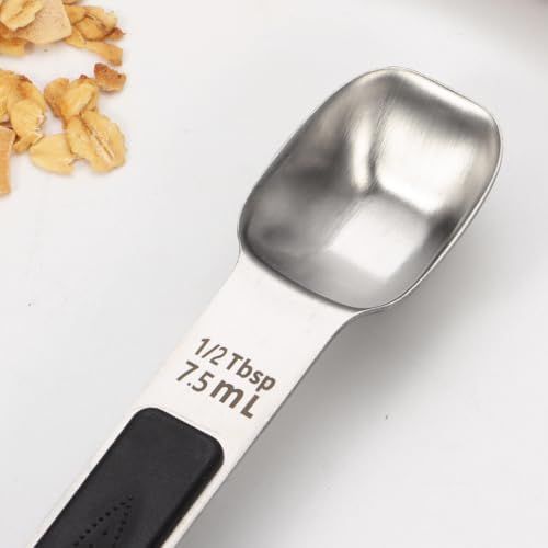 Magnetic Measuring Spoons,Stainless Steel Dual Sided Tablespoons,Extra