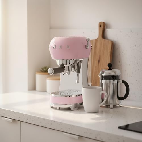 Smeg Manual Espresso Machine, Pink