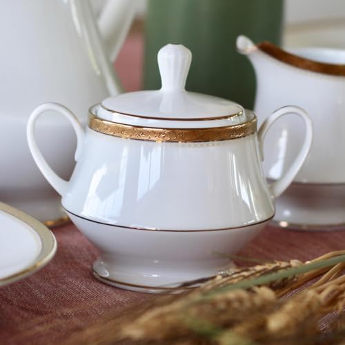Noritake Charlotta Gold Sugar and Creamer Set