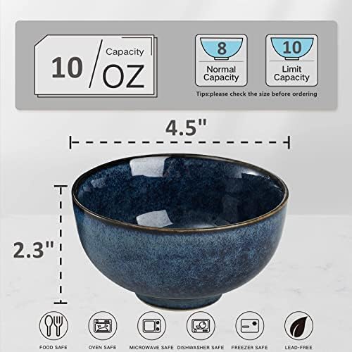 ZOOFOX Set of 8 Small Bowls, 10 Ounce Ceramic Bowls for Side Dishes
