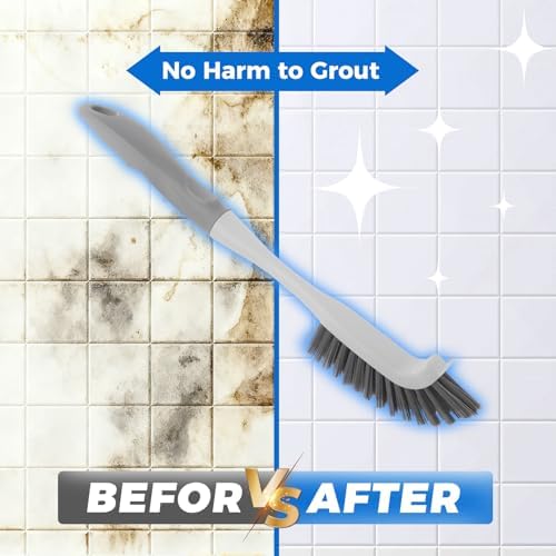 3 Pack Heavy Duty Scrub Brush Set with Scraper Head