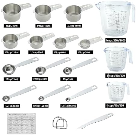 20PCS Measuring Cups and Spoons Set, Mituer Stainless Steel Nesting
