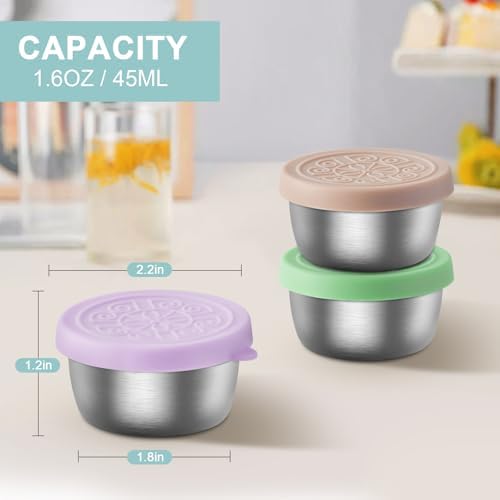 6x1.6 Oz Salad Dressing Containers To Go With Lids, Small Leakproof