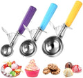 Ice Cream Scoop with Trigger, Cookie Scoops Set of 3 Portion Scoop