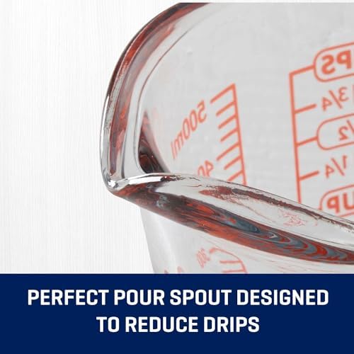 Glass Measuring Cup 2 Cup, Liquid Jug for Baking Cooking Kitchen Prep