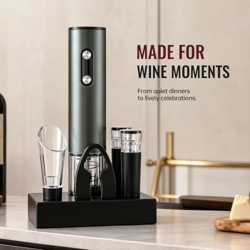 Rechargeable Electric Wine Opener Gift Set with Aerator, 6-Piece