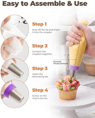 Bake Choice 46 Pcs Russian Piping Tips Set, Stainless Steel