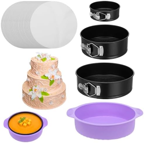 3 Pcs Springform Pan Set, 5 7 9 Inch Nonstick Spring Form Pan